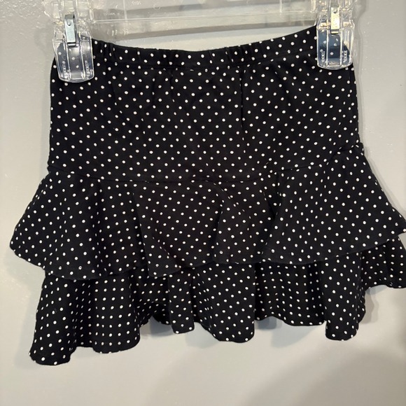 Gymboree Black Polka Dot Ruffle Skirt Skort Stretchy Tiered Layered (Girls 8) - Picture 1 of 5